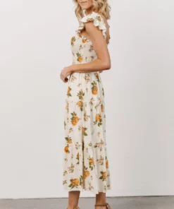 SL Rory Smocked Midi Dress | Orange Blossom