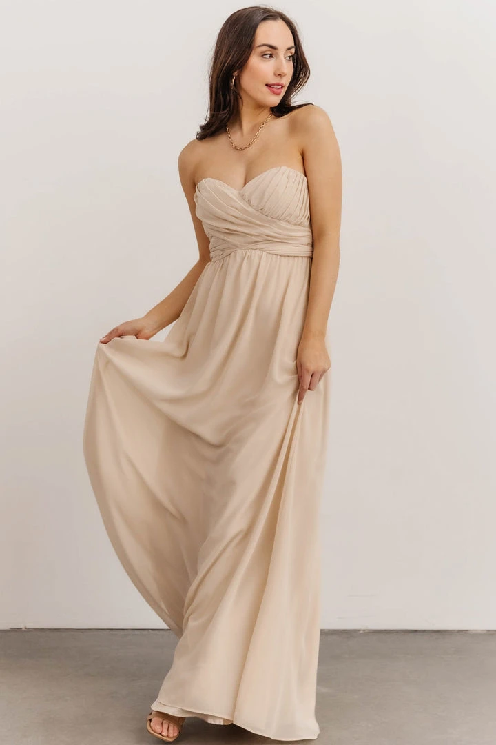 SL Ruth Strapless Convertible Gown | Natural 2 SL Ruth Strapless Convertible Gown | Natural