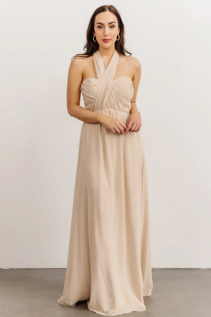 SL Ruth Strapless Convertible Gown | Natural 9 SL Ruth Strapless Convertible Gown | Natural
