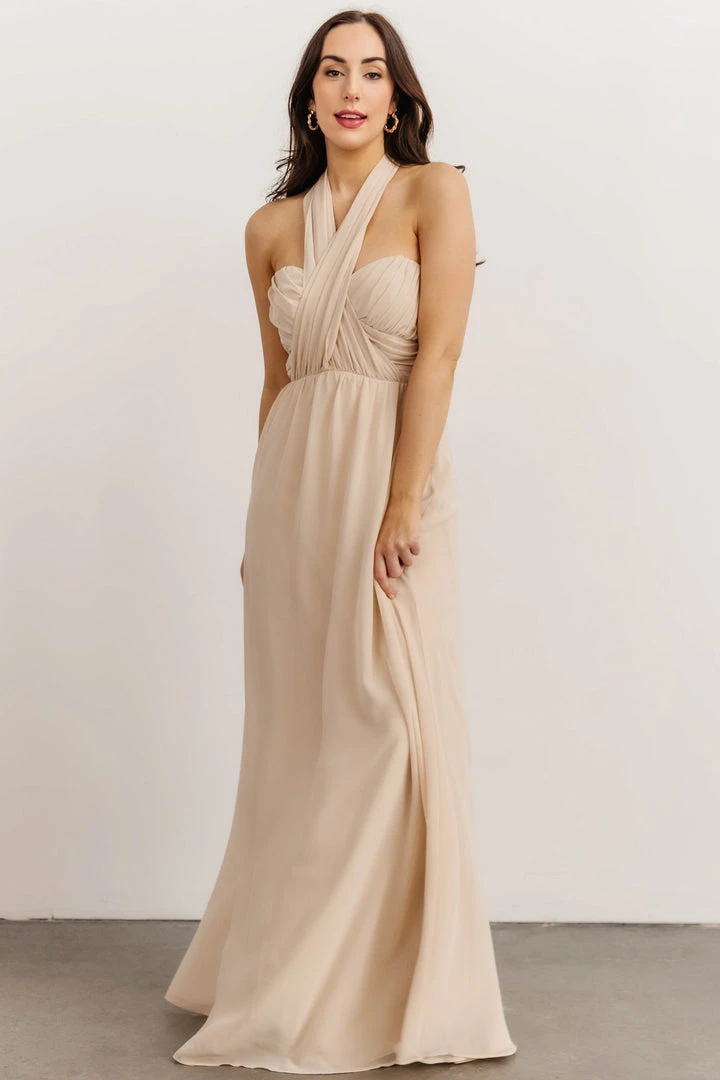 SL Ruth Strapless Convertible Gown | Natural 1 SL Ruth Strapless Convertible Gown | Natural