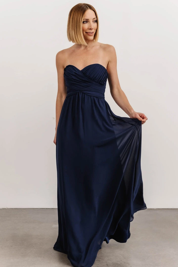 SL Ruth Strapless Convertible Gown | Navy Dresses 10 SL Ruth Strapless Convertible Gown | Navy Dresses