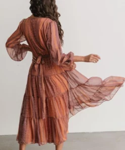 FT Ryker Tiered Midi Dress | Sunset Print Dresses
