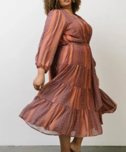 FT Ryker Tiered Midi Dress | Sunset Print Dresses