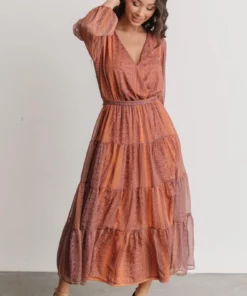 FT Ryker Tiered Midi Dress | Sunset Print Dresses