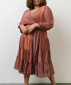 FT Ryker Tiered Midi Dress | Sunset Print Dresses