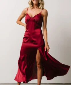 DF Sabina Slip Dress | Burgundy