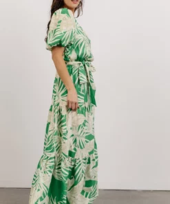 FT Sally One Shoulder Maxi Dress | Green Floral Dresses 9 FT Sally One Shoulder Maxi Dress | Green Floral Dresses