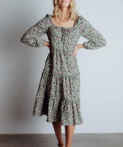 HAY Dresses Sammie Midi Dress | Sage Floral 7 HAY Dresses Sammie Midi Dress | Sage Floral
