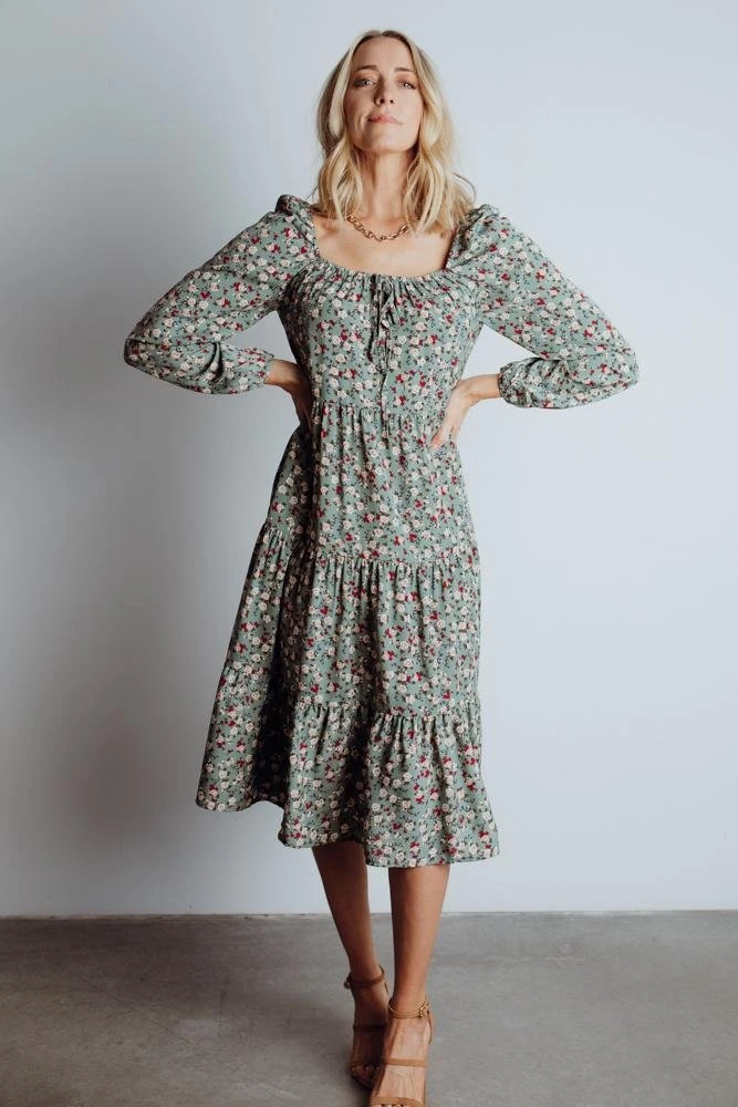 HAY Dresses Sammie Midi Dress | Sage Floral 3 HAY Dresses Sammie Midi Dress | Sage Floral