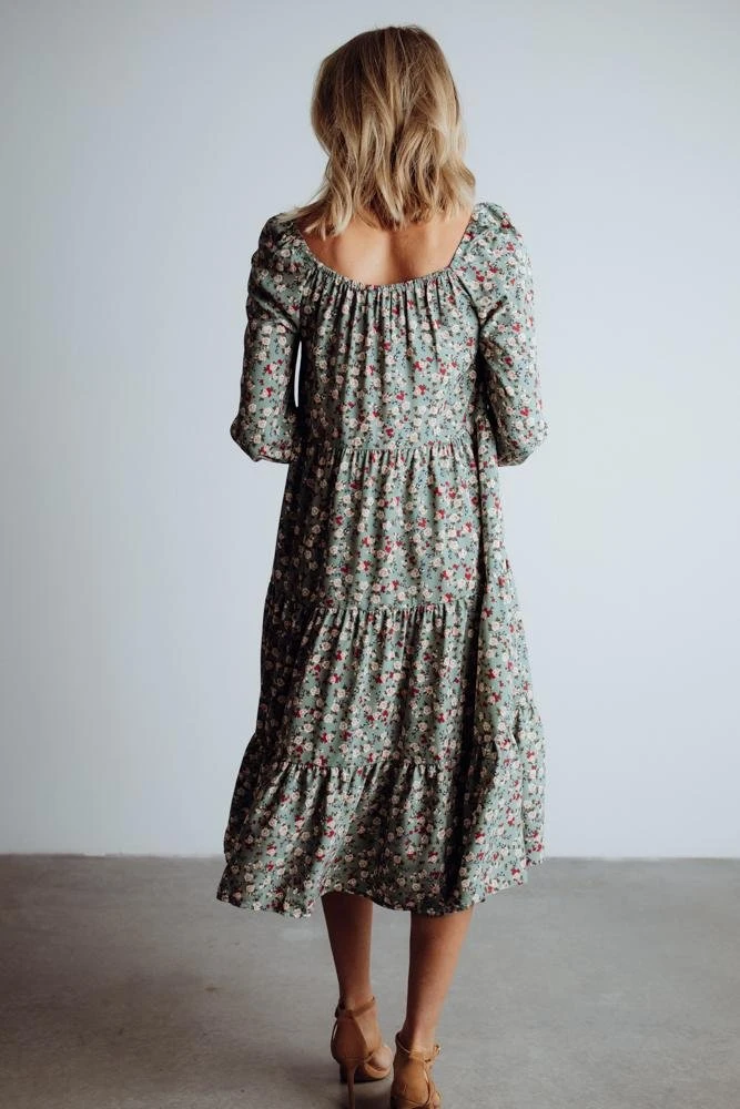 HAY Dresses Sammie Midi Dress | Sage Floral 4 HAY Dresses Sammie Midi Dress | Sage Floral