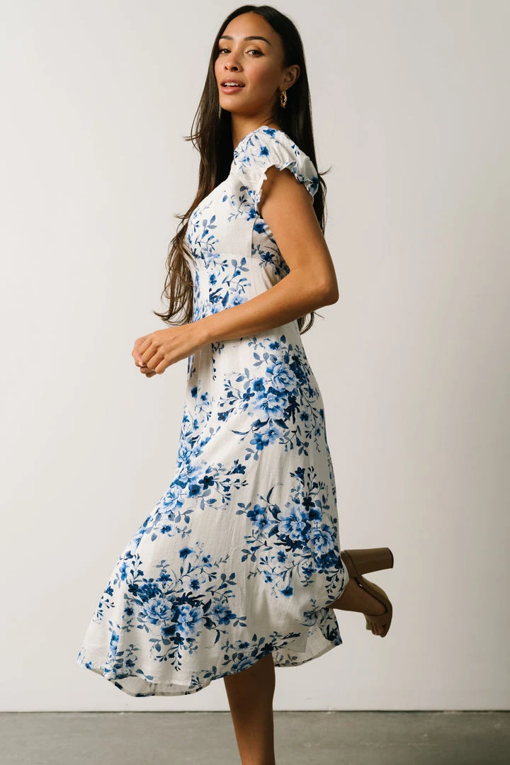 IBS Sandy Midi Dress | Blue + White Floral 5 IBS Sandy Midi Dress | Blue + White Floral