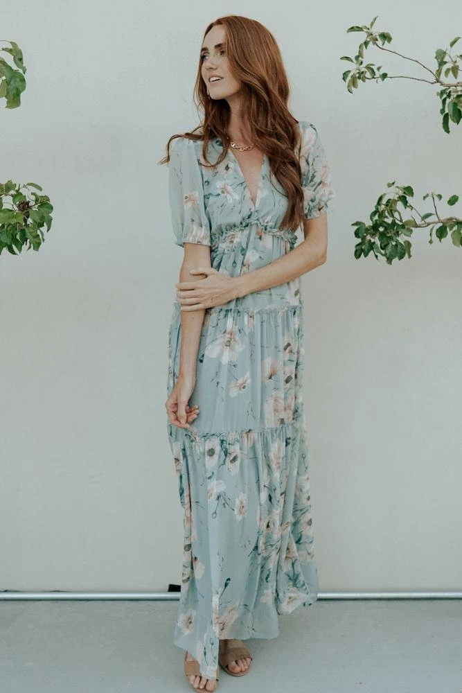 BB Custom Santorini Maxi Dress | Blue Floral Dresses 6 BB Custom Santorini Maxi Dress | Blue Floral Dresses