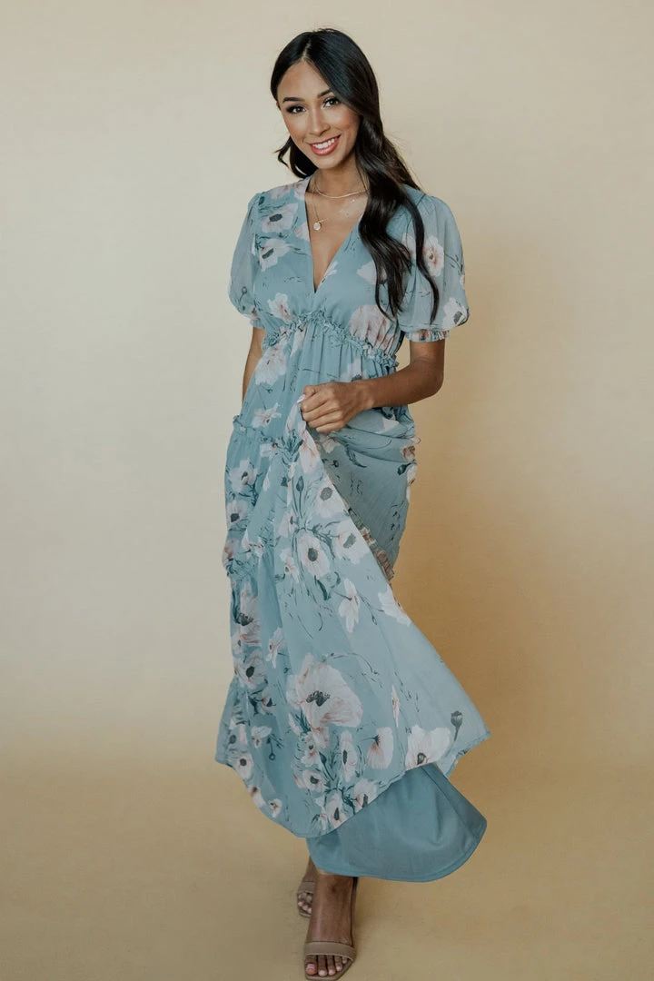 BB Custom Santorini Maxi Dress | Blue Floral Dresses 8 BB Custom Santorini Maxi Dress | Blue Floral Dresses