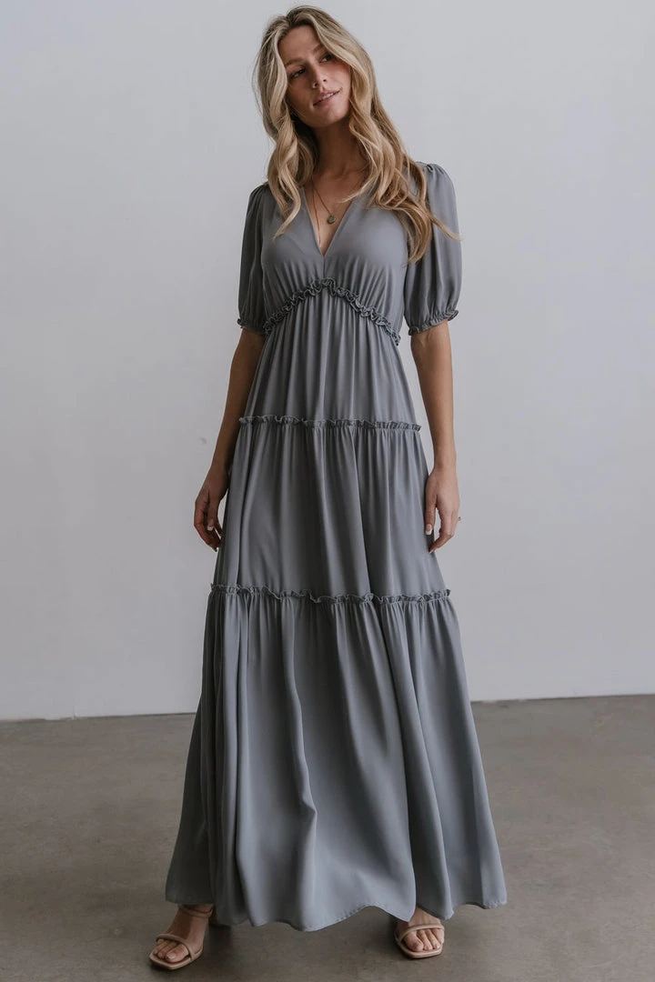 BB Custom Santorini Maxi Dress | Dusty Blue 1 BB Custom Santorini Maxi Dress | Dusty Blue