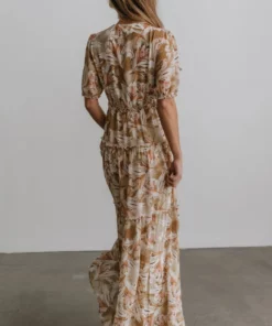 BB Custom Santorini Maxi Dress | Gold + Blush Print Dresses 10 BB Custom Santorini Maxi Dress | Gold + Blush Print Dresses