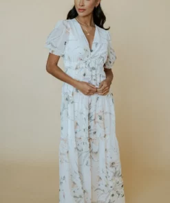 BB Custom Dresses Santorini Maxi Dress | White Floral 14 BB Custom Dresses Santorini Maxi Dress | White Floral