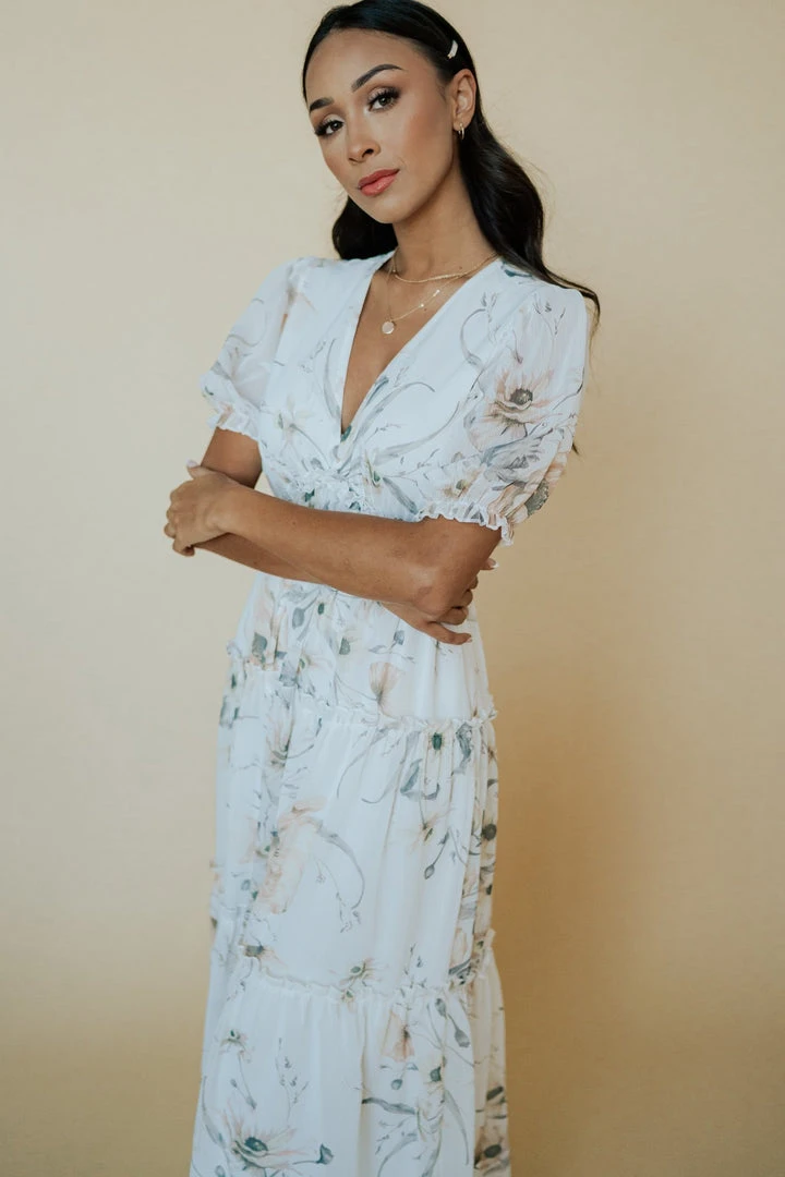 BB Custom Dresses Santorini Maxi Dress | White Floral 8 BB Custom Dresses Santorini Maxi Dress | White Floral