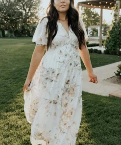 BB Custom Dresses Santorini Maxi Dress | White Floral