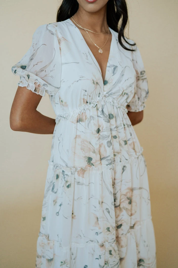 BB Custom Dresses Santorini Maxi Dress | White Floral 4 BB Custom Dresses Santorini Maxi Dress | White Floral