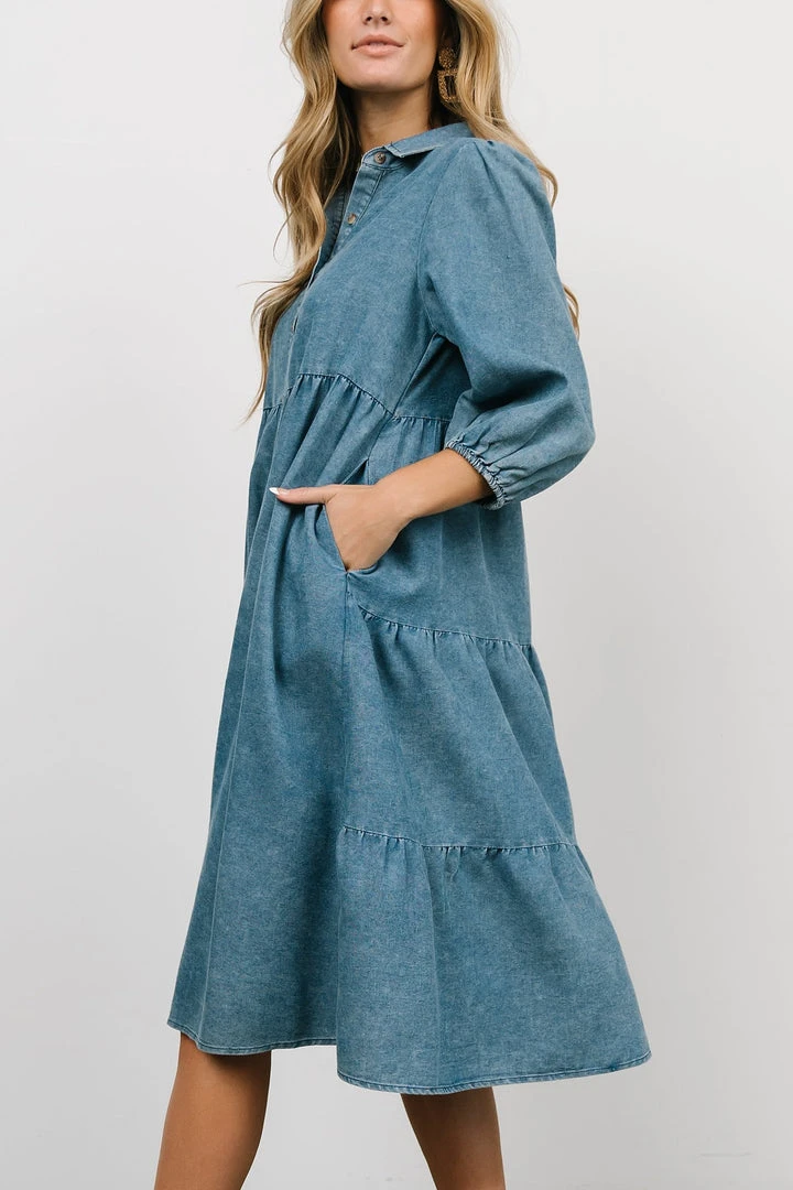 POL Sari Babydoll Dress | Chambray Dresses 6 POL Sari Babydoll Dress | Chambray Dresses