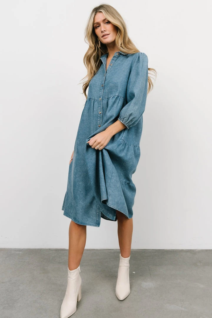 POL Sari Babydoll Dress | Chambray Dresses 9 POL Sari Babydoll Dress | Chambray Dresses