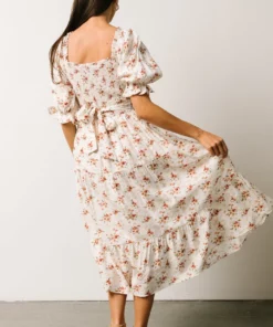 POL Sariah Smocked Midi Dress | Ivory Floral 13 POL Sariah Smocked Midi Dress | Ivory Floral