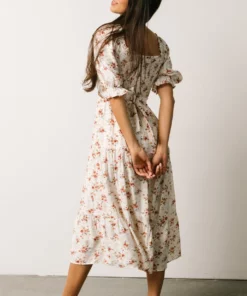 POL Sariah Smocked Midi Dress | Ivory Floral 14 POL Sariah Smocked Midi Dress | Ivory Floral