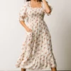 POL Sariah Smocked Midi Dress | Ivory Floral