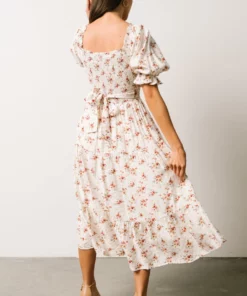 POL Sariah Smocked Midi Dress | Ivory Floral 12 POL Sariah Smocked Midi Dress | Ivory Floral