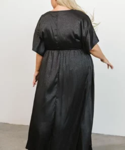 BB Custom Savannah Print Kimono Maxi | Black Dresses