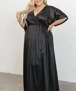 BB Custom Savannah Print Kimono Maxi | Black Dresses