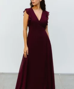Soi Saya Wrap Maxi Dress | Burgundy Dresses