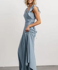 Soi Dresses Saya Wrap Maxi Dress | Dusty Blue 7 Soi Dresses Saya Wrap Maxi Dress | Dusty Blue