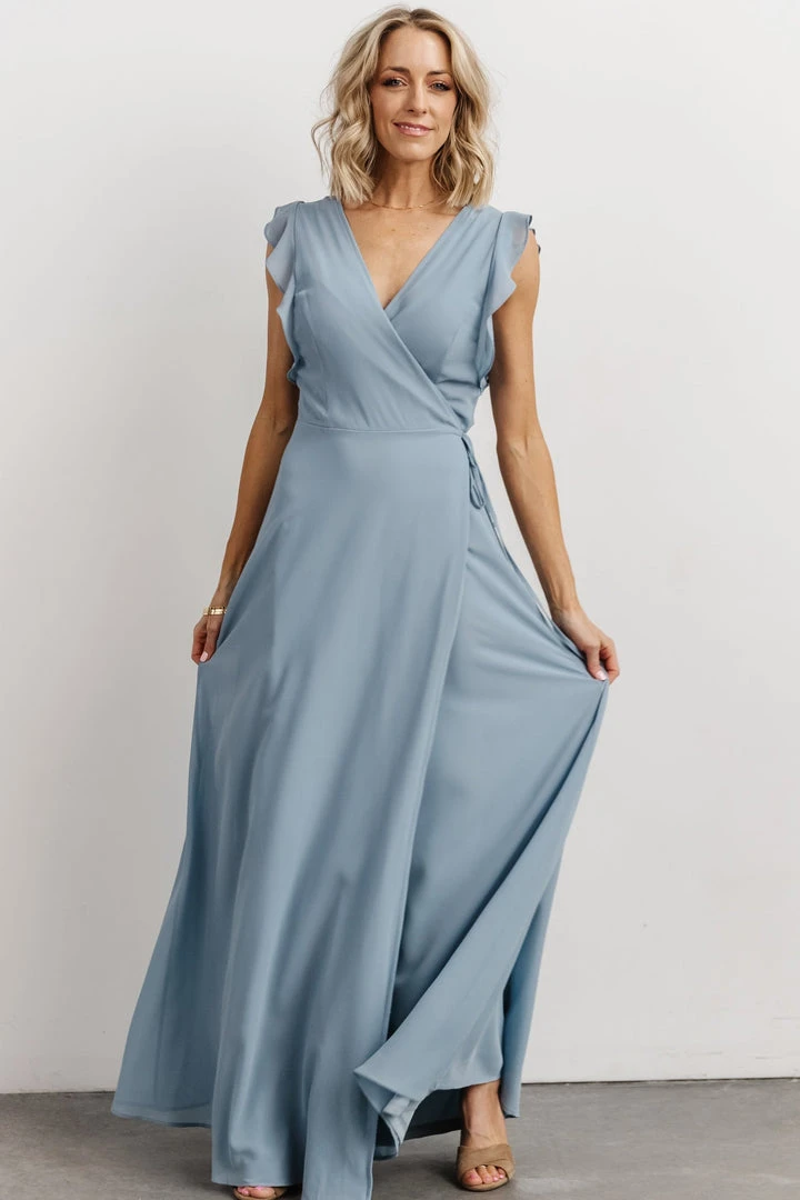 Soi Dresses Saya Wrap Maxi Dress | Dusty Blue 4 Soi Dresses Saya Wrap Maxi Dress | Dusty Blue