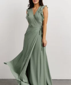 Soi Saya Wrap Maxi Dress | Dusty Sage