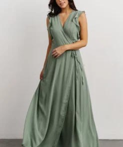 Soi Saya Wrap Maxi Dress | Dusty Sage