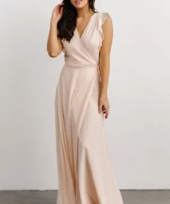 Soi Dresses Saya Wrap Maxi Dress | Light Peach