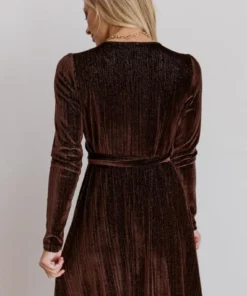 BB Custom Serena Shimmer Velvet Wrap Dress | Chocolate Dresses 11 BB Custom Serena Shimmer Velvet Wrap Dress | Chocolate Dresses