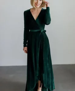 BB Custom Serena Shimmer Velvet Wrap Dress | Forest Dresses 21 BB Custom Serena Shimmer Velvet Wrap Dress | Forest Dresses
