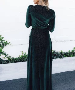 BB Custom Serena Shimmer Velvet Wrap Dress | Forest Dresses 13 BB Custom Serena Shimmer Velvet Wrap Dress | Forest Dresses