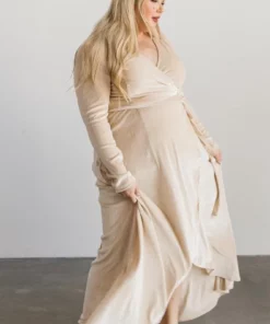 BB Custom Dresses Serena Shimmer Velvet Wrap Dress | Pearl 19 BB Custom Dresses Serena Shimmer Velvet Wrap Dress | Pearl