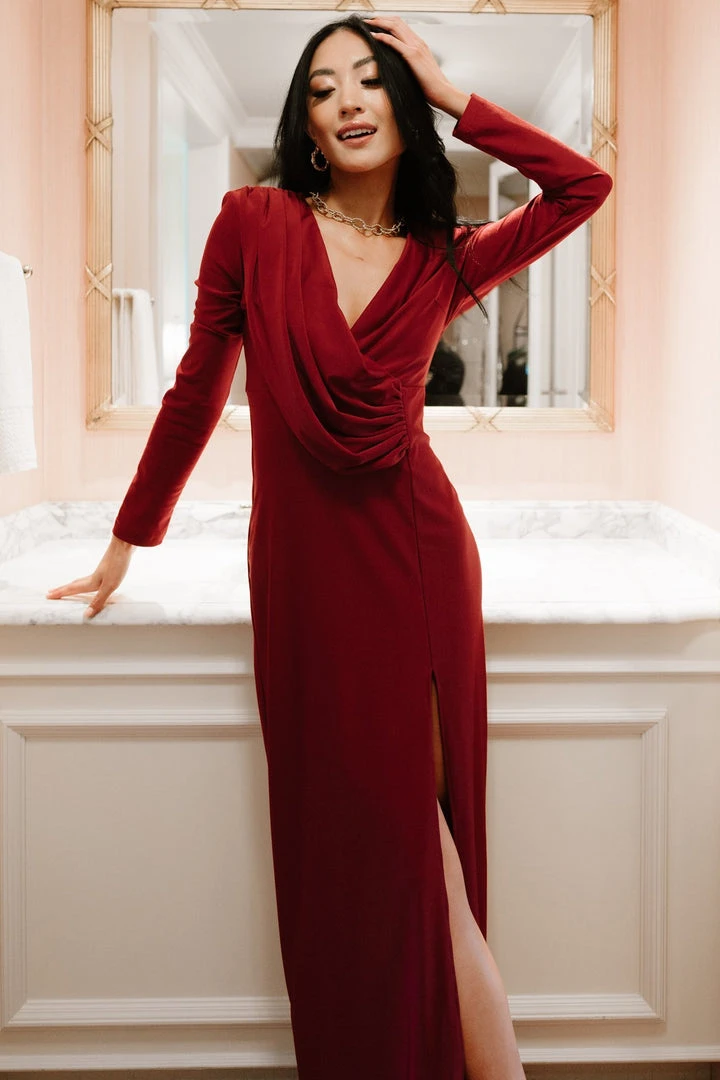 RR Dresses Seville Long Sleeve Gown | Burgundy 2 RR Dresses Seville Long Sleeve Gown | Burgundy