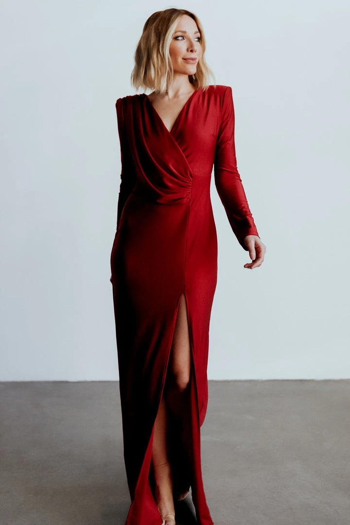 RR Dresses Seville Long Sleeve Gown | Burgundy 4 RR Dresses Seville Long Sleeve Gown | Burgundy