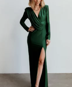 RR Seville Long Sleeve Gown | Green Dresses