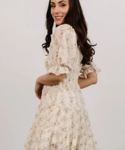 FT Shauna Smocked Short Dress | Ivory Floral 8 FT Shauna Smocked Short Dress | Ivory Floral