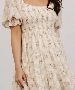 FT Shauna Smocked Short Dress | Ivory Floral 11 FT Shauna Smocked Short Dress | Ivory Floral