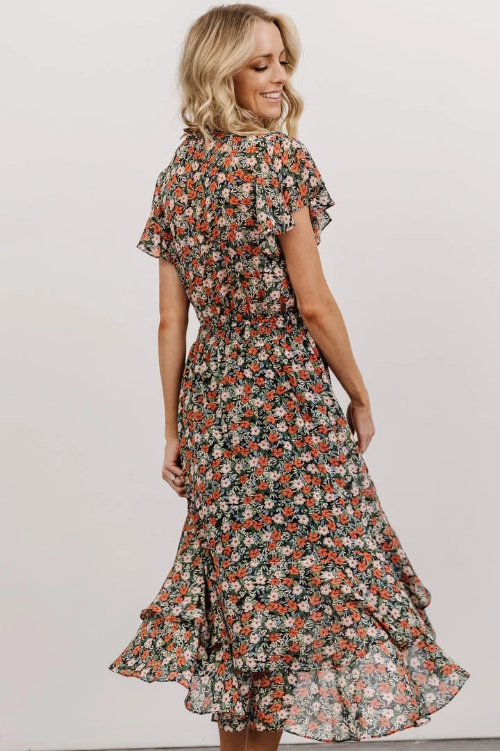 KA Shelby High-Low Dress | Black Multi Floral 4 KA Shelby High-Low Dress | Black Multi Floral