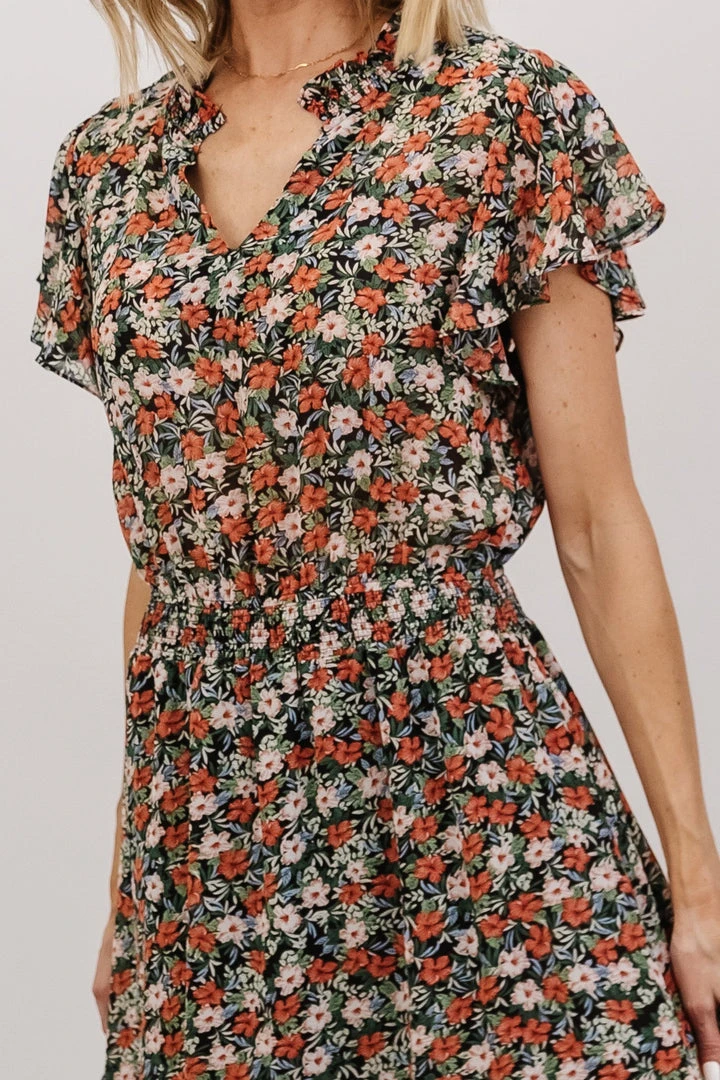 KA Shelby High-Low Dress | Black Multi Floral 2 KA Shelby High-Low Dress | Black Multi Floral