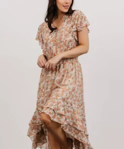 KA Shelby High-Low Dress | Pink Multi Floral Dresses