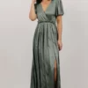 RR Shiloh Satin Maxi Dress | Eucalyptus Dresses